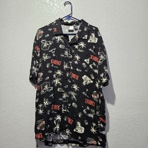 Scarface Men's Black Graphic Casual Button Down Shirt